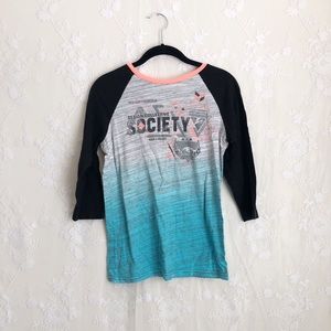 Society Clothing 3/4 Sleeve Graphic Tee